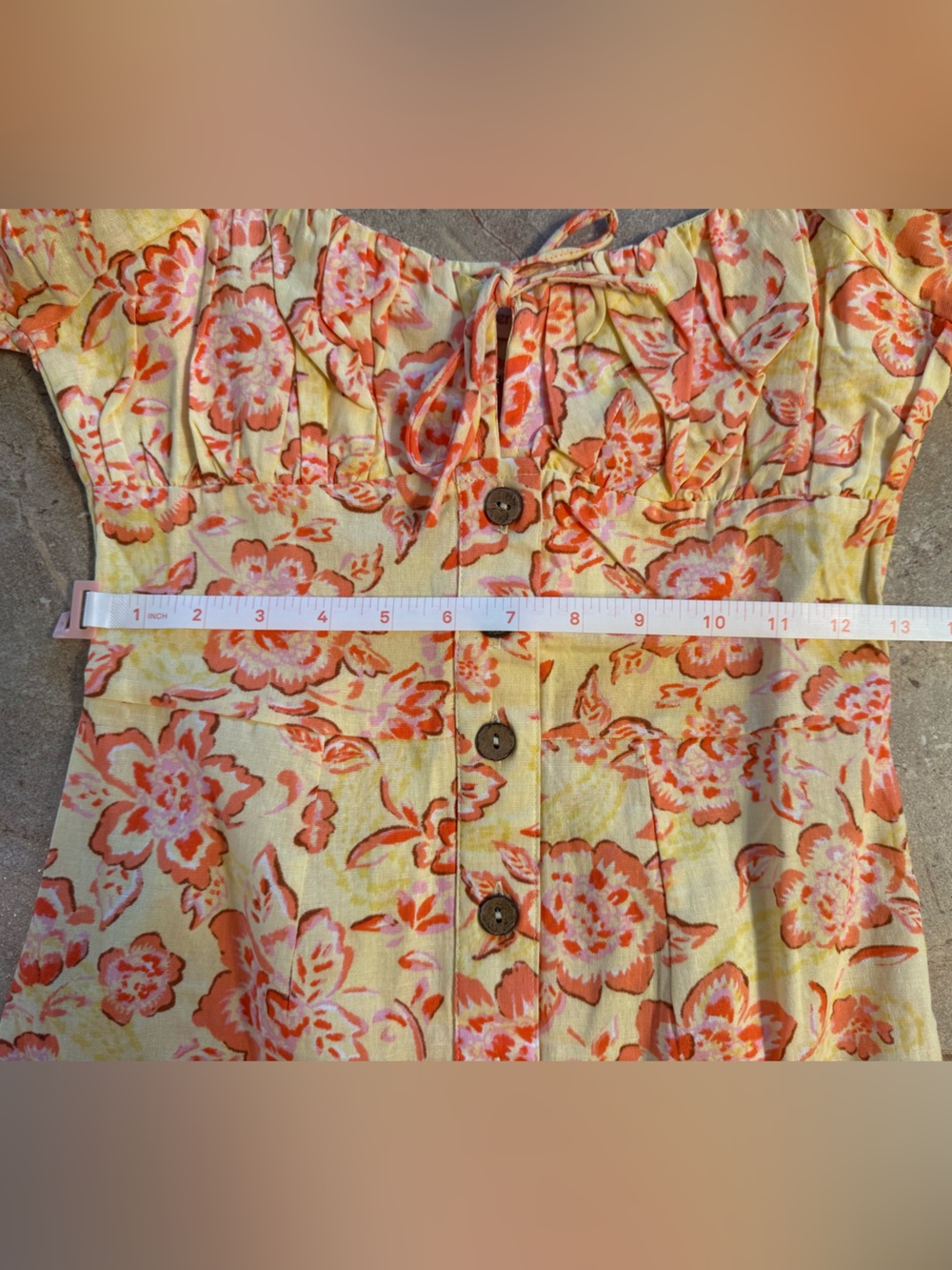 🌼Billabong x Wrangler Far Away Puff Sleeve Dress Yellow Floral Print NWT Size XS - Picture 9 of 16